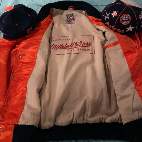 2XL MITCHELL & NESS SATIN HOUSTON ASTROS VINTAGE JACKET (💯AUTHENTIC)!!! - Picture 4 of 7